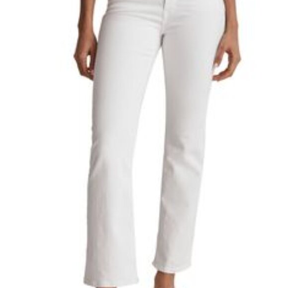 Madewell Mid Rise Kick out Crop Jeans Pure White Size 32 Women's White Jeans - Picture 4 of 9